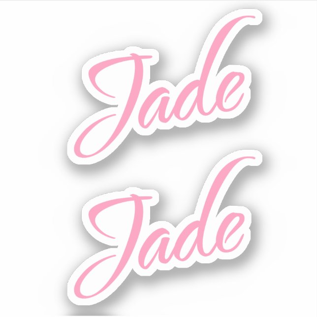 Jade Decorative Name in Pink x2 Sticker (Front)
