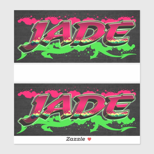 Jade First Name Graffiti Sticker (Sheet)