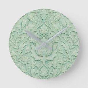 Jade Garden — Pale Celadon Persian Round Clock