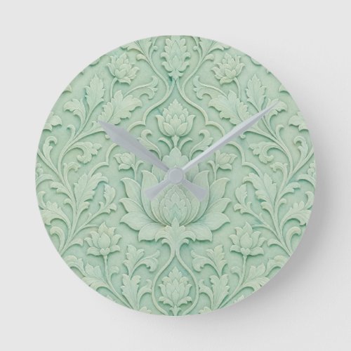 Jade Garden — Pale Celadon Persian Round Clock