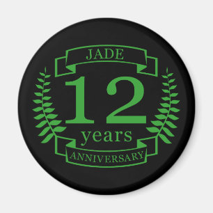 Jade Gemstone wedding anniversary 12 years Magnet