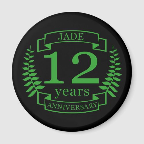 Jade Gemstone wedding anniversary 12 years Magnet