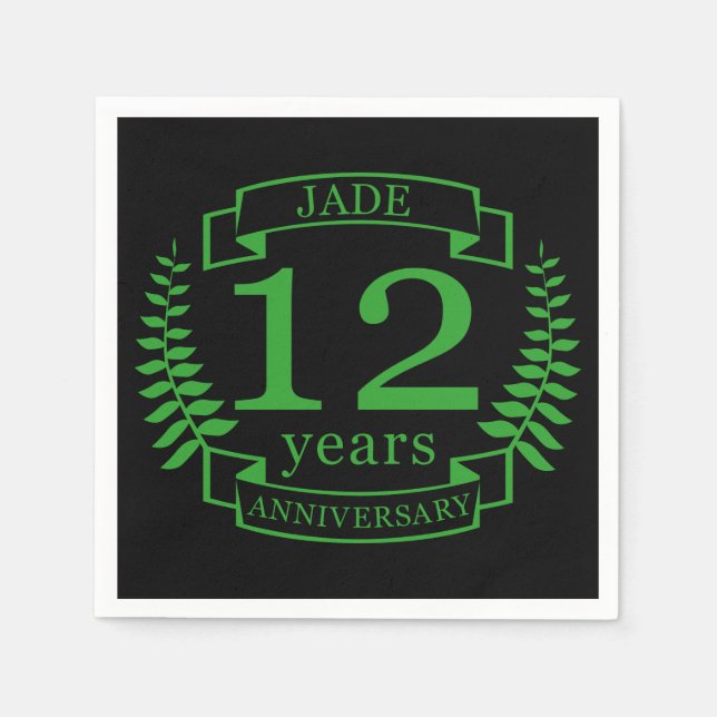 Jade Gemstone wedding anniversary 12 years Napkins (Front)