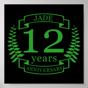 Jade Gemstone wedding anniversary 12 years Poster