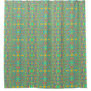 jade green abstract Indian or middle eastern Shower Curtain