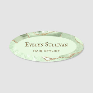 Jade Green Agate Name Tag