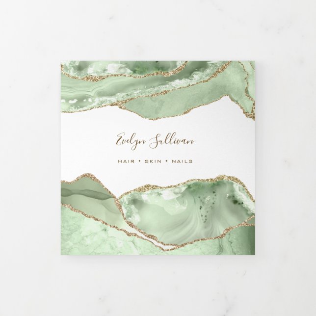 Jade Green Agate Trifold Brochure (Cover)