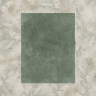 Jade Green and Floral Scrapbook Paper
