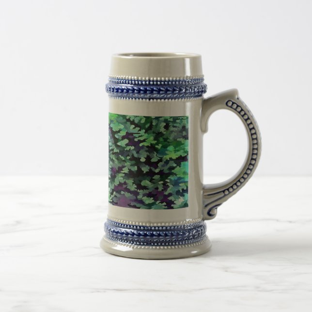 Jade Green and Purple Camouflage Pattern Beer Stein (Right)