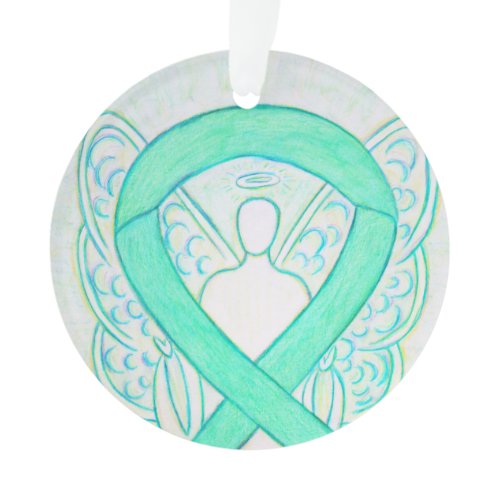 Jade Green Awareness Ribbon Angel Ornaments