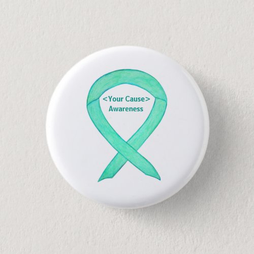 Jade Green Awareness Ribbon Custom Button Pin