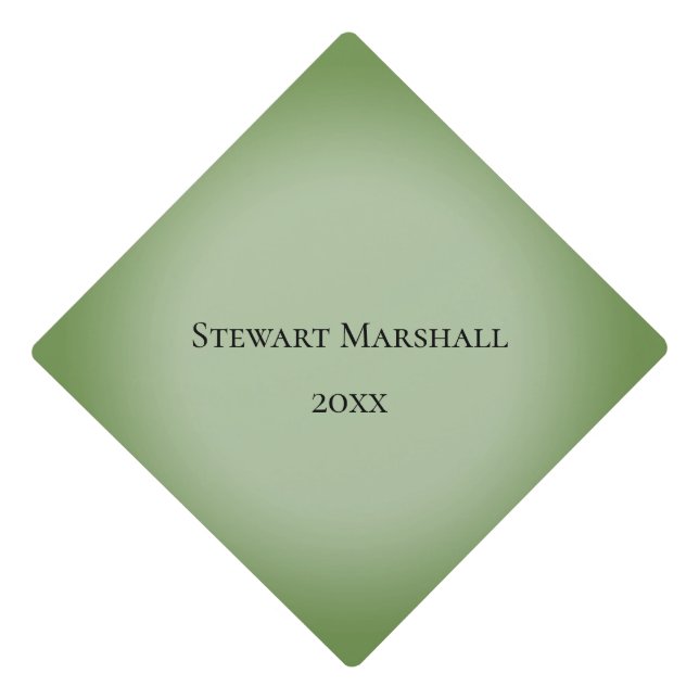 Jade Green Celadon Personal  Graduation Cap Topper (Front)