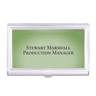Jade Green Celadon Personal with Title Business Card Case
