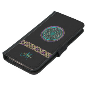 Jade Green Celtic Knot Monogram Wallet Case