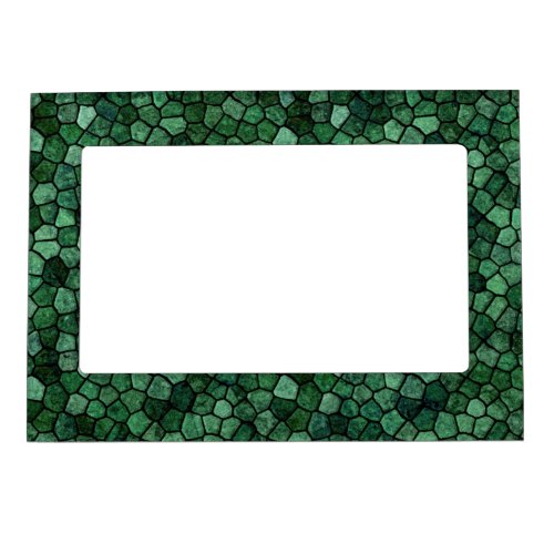 Jade Green Cobbled Patchwork Terrazo Pattern Magnetic Frame