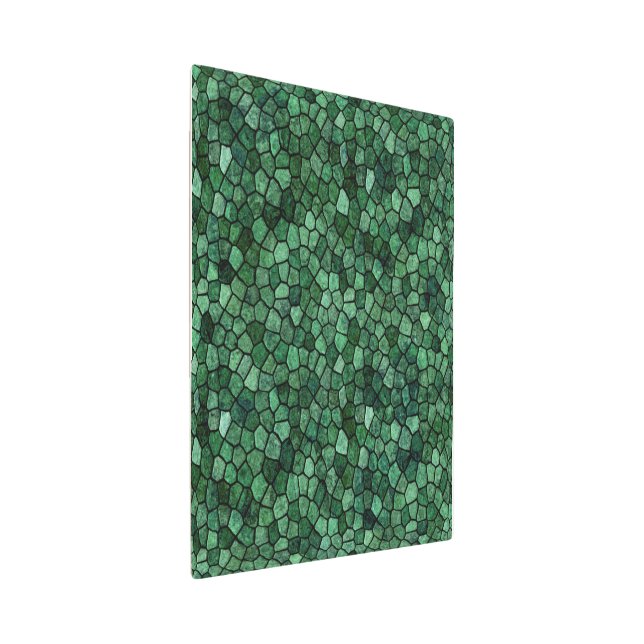 Jade Green Cobbled Patchwork Terrazo Pattern Metal Print (3/4)