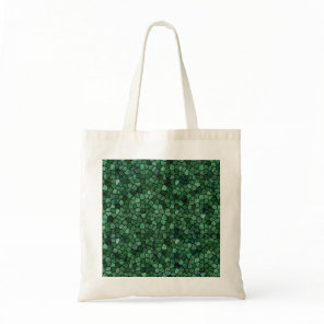 Jade Green Cobbled Patchwork Terrazo Pattern Tote Bag