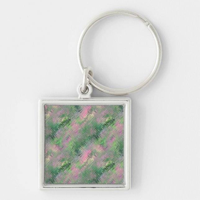 Jade Green Crystal Gel Pattern Keychain (Front)