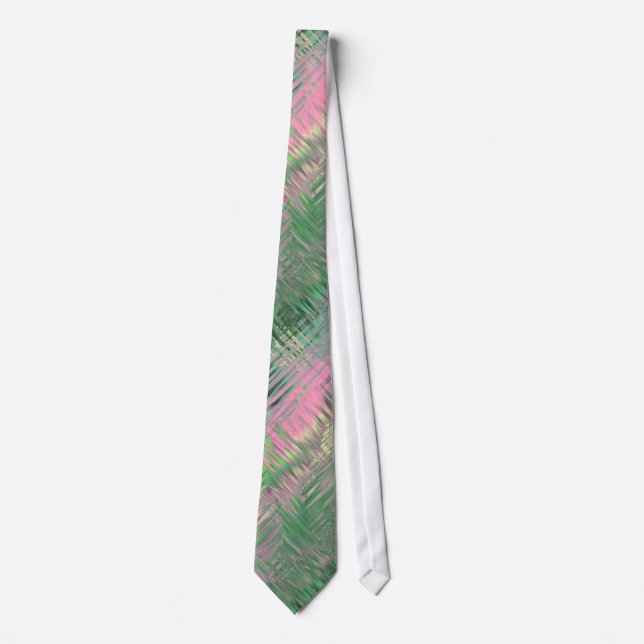 Jade Green Crystal Gel Pattern Neck Tie (Front)