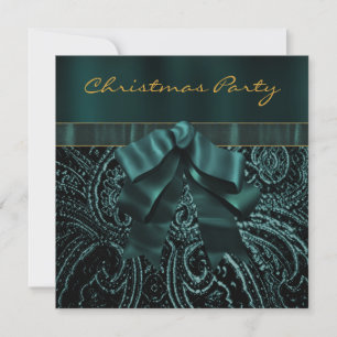 Jade Green Gold Christmas Party Invitation