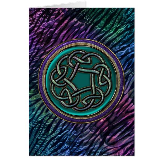 Jade Green Metal Celtic Knot Cards (Front)