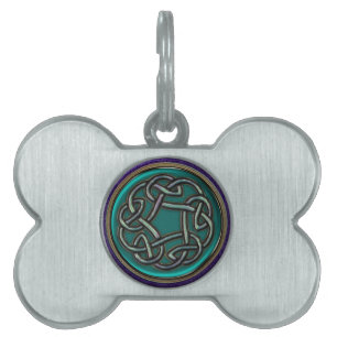 Jade Green Metal Celtic Knot Pet ID Tag