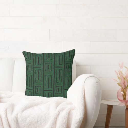 Jade Green Mid Century Modern Throw Pillow