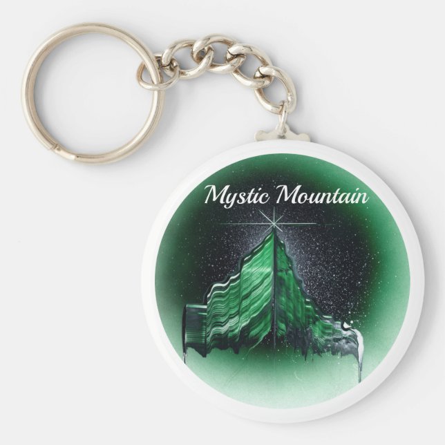 Jade Green Mountain Keychain (Front)