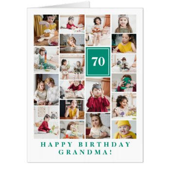 Jade Green Photo Collage Happy Birthday Grandma Card by Paperpaperpaper at Zazzle