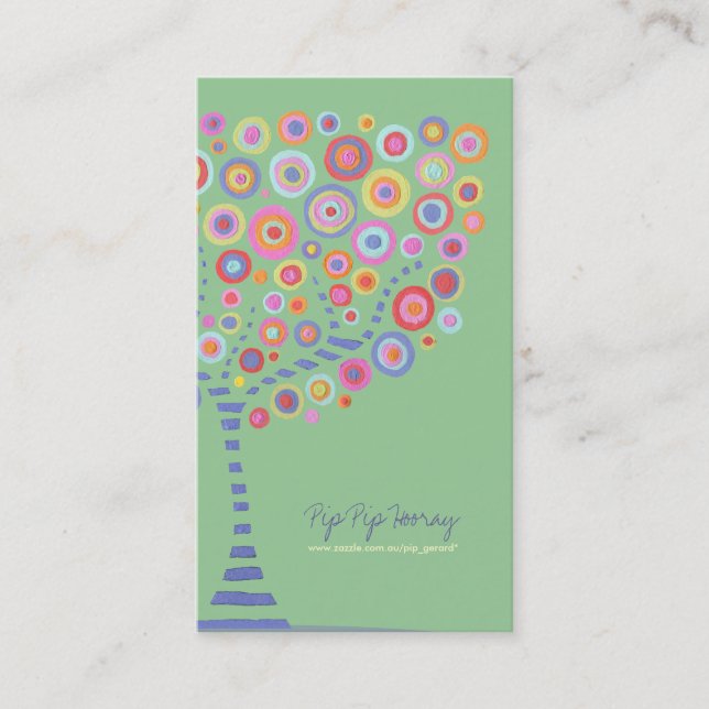 Jade Green Retro Circle Tree Online Store Card (Front)