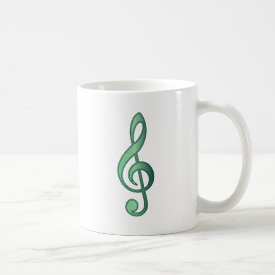 Jade Green Treble Clef Coffee Mug