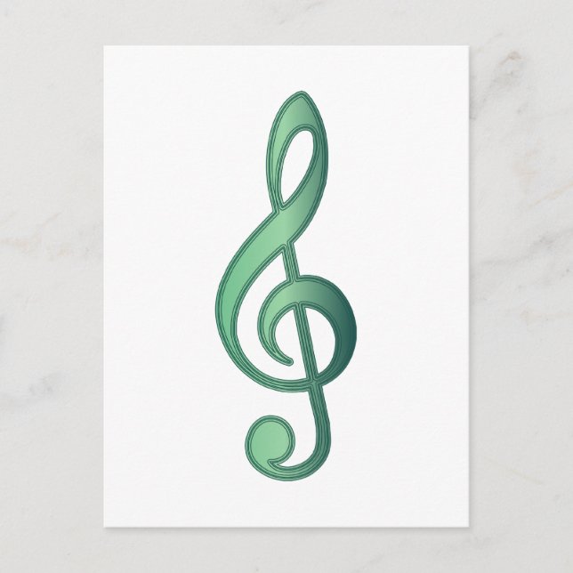 Jade Green Treble Clef Postcard (Front)