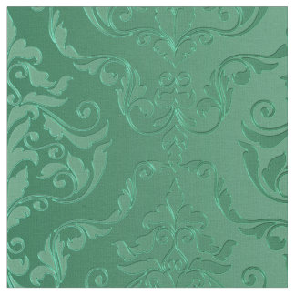 Jade Green Vintage Style Damask Fabric