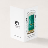 Jade Green Watercolor Front Door Photo & Services Business Card (Outside)