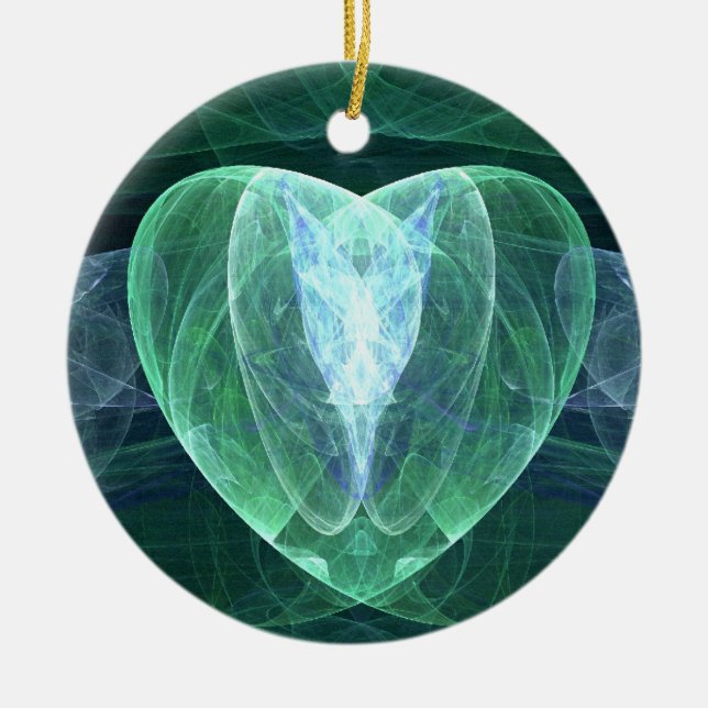 Jade Heart Ceramic Ornament (Front)