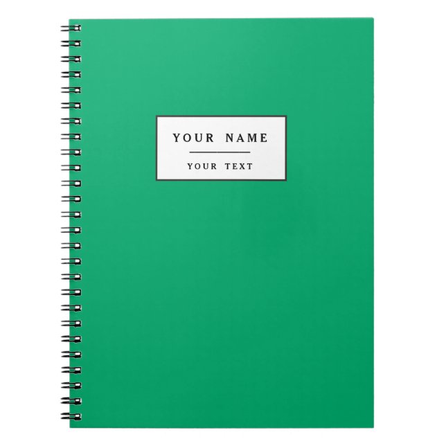Jade High End Solid Colored Notebook (Front)