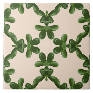 Jade Lattice in Cream Ceramic Tile
