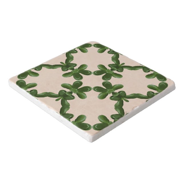 Jade Lattice in Cream Trivet (Corner)