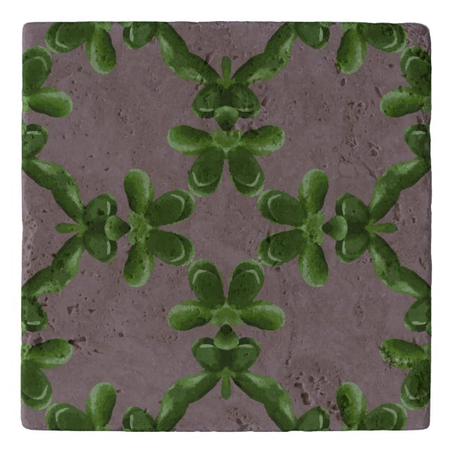 Jade Lattice in Dusty Lilac Trivet (Front)
