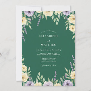 Jade Lilac Bloom Wedding Invitation