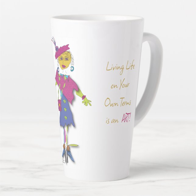 Jade - Living Life as an Art Latte mug (Right Angle)