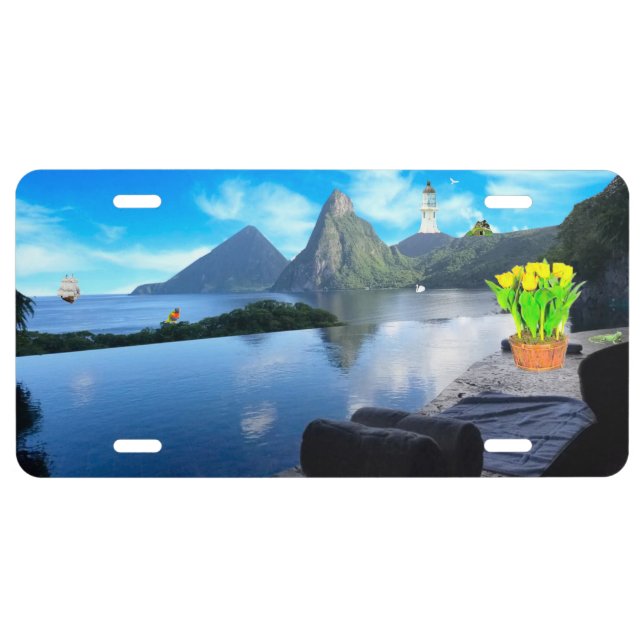 Jade Mountains Resort Aluminum License Plate (Front)