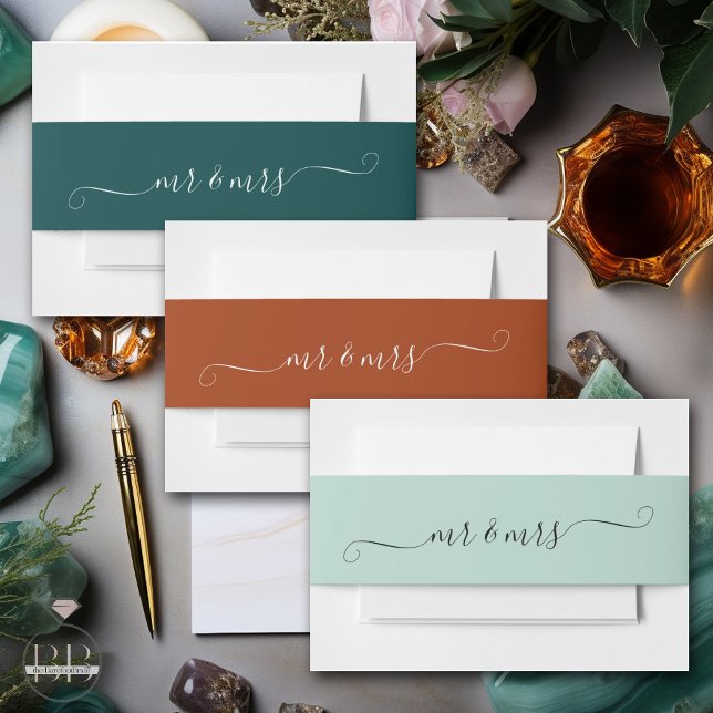 Jade Mr and Mrs  Invitation Belly Band (Creator Uploaded)