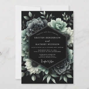 Jade Noir Botanical Wedding Invitation