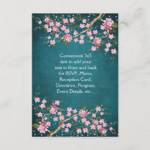 Jade Pink Japanese Cherry Blossoms Wedding Invitation