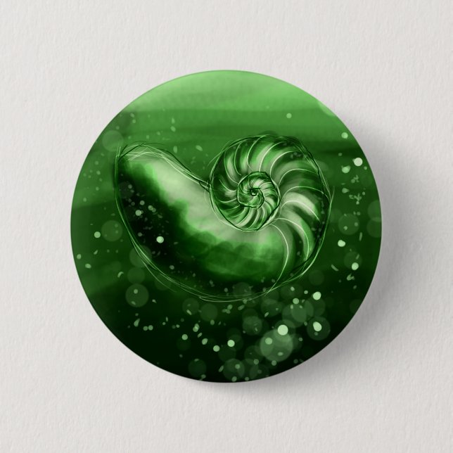 Jade Seashell Pinback Button (Front)