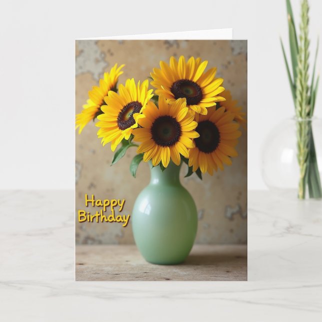 Jade Vase Birthday Card (Front)
