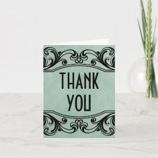 Jade Vintage Swirls Thank You Card