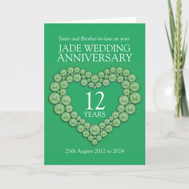 Jade wedding anniversary sister card (Front)