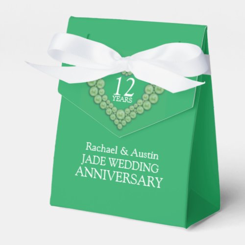 Jade wedding heart 12 years thank you favor box